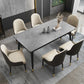 Table à manger en pierre de style glamour 4 table de jambes en métal.