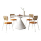 Contemporary Round Dining Table Sintered Stone Table with Metal Base Clearhalo 'Dining Tables & Seating' 'Dining Tables' 'dining_table' 'furn' 'furn_dining_table' 'Furniture' 'Kitchen & Dining Furniture' 1200x1200_d32f8ffe-dfe6-4605-a3df-5ba8070c5f5a
