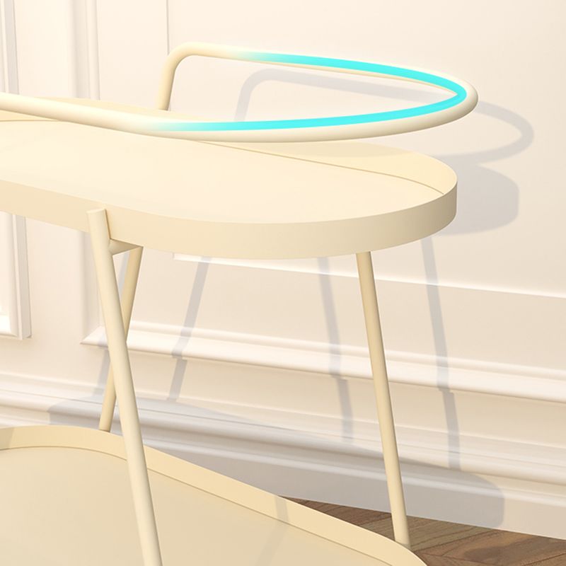 2-Tier Metal Side Table with Casters 22.8" Tall Tray Top End Table Clearhalo 'Coffee & Accent Tables' 'End & Side Tables' 'end_side_tables' 'furn' 'furn_end_side_tables' 'Furniture' 'Living Room Furniture' 1200x1200_d330c162-59fd-4239-9e7d-f10c119cbc93