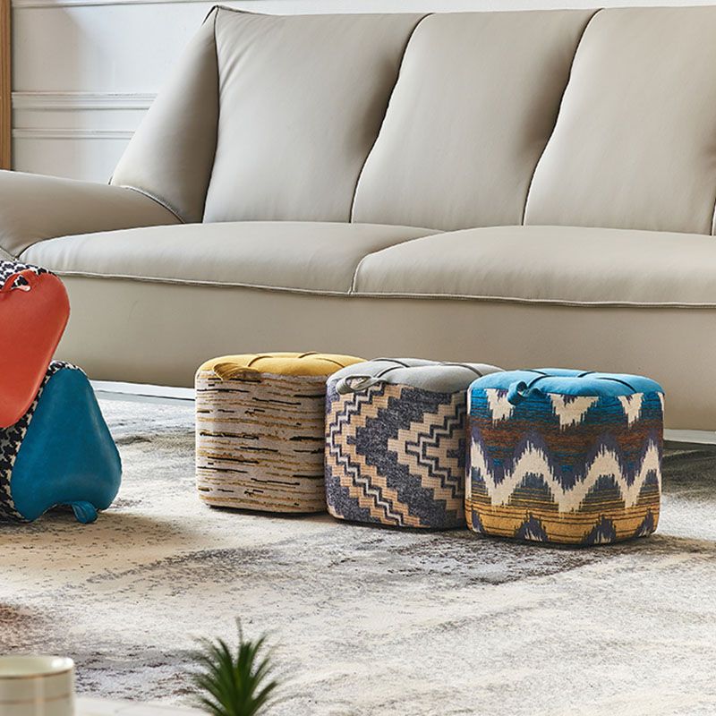 Color Block Fabric Standard Stool Modern Simple Upholstered Ottoman Clearhalo 'furn' 'furn_ottomans_poufs' 'Furniture' 'Living Room Furniture' 'Ottomans & Poufs' 'ottomans_poufs' 1200x1200_d33180e7-fc47-4e11-897d-70e5d7f651e8