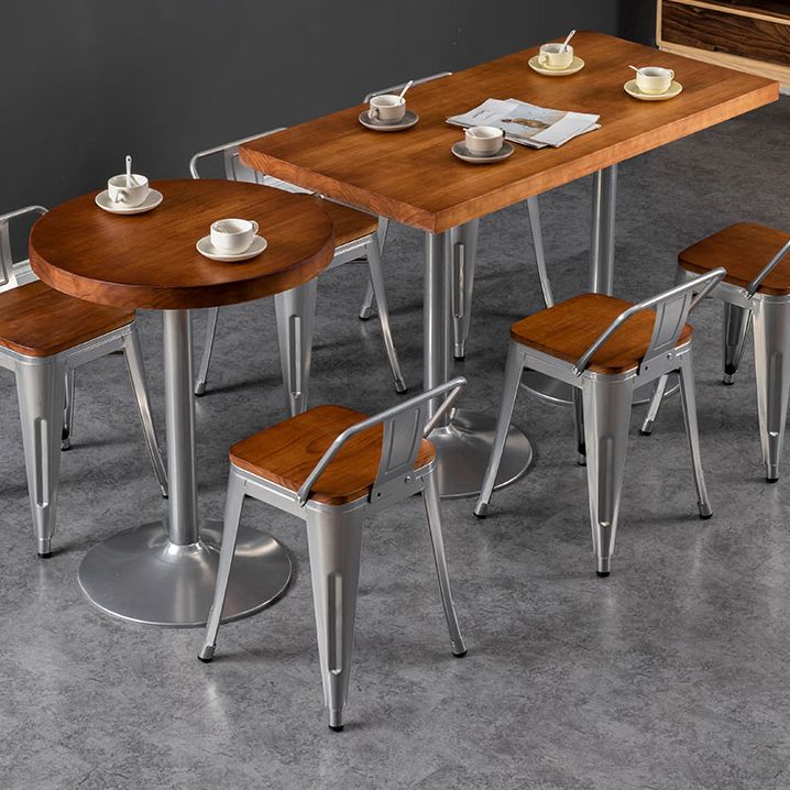 Slat Back Kitchen Dining Chairs Silver Arm Chairs with Metal Base Clearhalo 'Dining Chairs' 'Dining Tables & Seating' 'dining_chair' 'furn' 'furn_dining_chair' 'Furniture' 'Kitchen & Dining Furniture' 1200x1200_d331f910-5a3b-4e95-b654-ef95b503ad1c