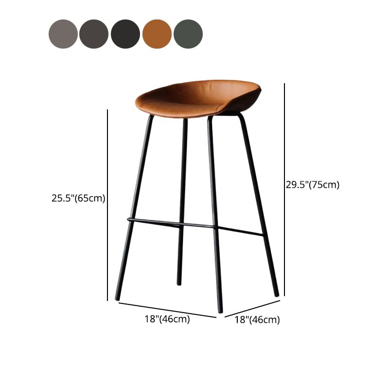 Modern Style Bar-stool PU Leather Counter Bar Stool with Metal Legs for Kitchen Clearhalo 'Bar Furniture' 'Bar Stools' 'bar_stools' 'furn' 'furn_bar_stools' 'Furniture' 'furniture_bar_stools' 'Kitchen & Dining Furniture' 1200x1200_d332645c-ee4b-406c-adf1-d4742dd24f37