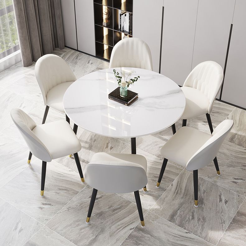 1/4/7 Pcs Metal Modern Dining Room Set with Round Table Dining Set Clearhalo 'Dining Room Sets' 'Dining Tables & Seating' 'dining_room_set' 'furn' 'furn_dining_room_set' 'Furniture' 'furniture_dining_room_set' 'Kitchen & Dining Furniture' 'kitchen&dining_furn' 'kitchen' 1200x1200_d3334b37-8422-442d-9a33-91340a526f3c