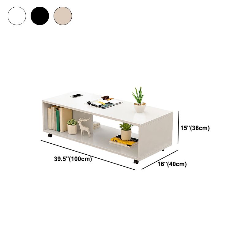 Modern 1 Single Coffee Table Sheet Material Cocktail Table with Casters Clearhalo 'Coffee & Accent Tables' 'Coffee Tables' 'coffee_tables' 'furn' 'furn_coffee_tables' 'Furniture' 'furniture_coffee_tables' 'Living Room Furniture' 1200x1200_d3336a1d-d46d-439c-8789-2dbee89a2e33