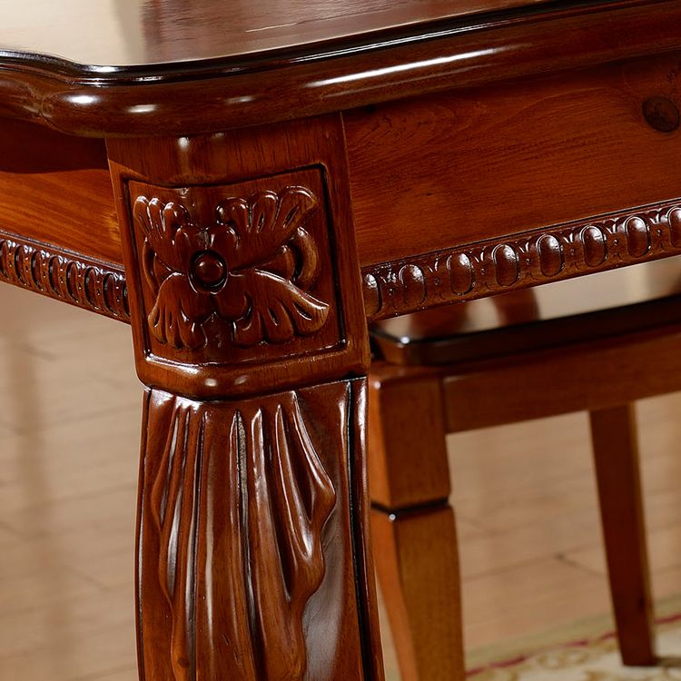 Rectangle 4 Legs Mid-Century Dining Table Wood Color Fixed Table of Solid Wood Clearhalo ' dining_table' 'Dining Tables & Seating' 'Dining Tables' 'furn' 'furn_dining_table' 'Furniture' 'furniture_dining_table' 'Kitchen & Dining Furniture' 'kitchen&dining_furn' 'kitchen' 'kitchen_dining_table' 1200x1200_d334686a-bf03-4562-8968-13088c0a9cc0