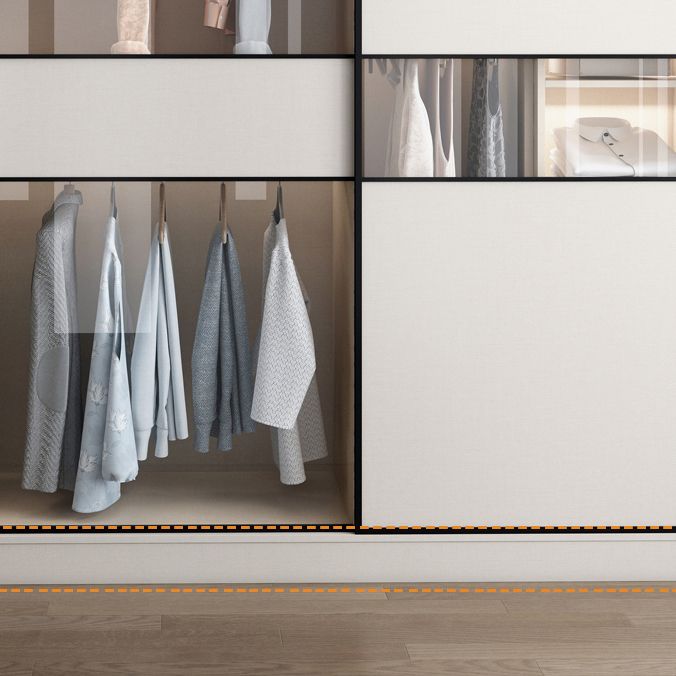 White Colour Wooden Wardrobe Cloth Rod Included Wardrobe Closet with Sliding Doors Clearhalo 'Armoires & Wardrobes' 'armoires_wardrobes' 'Bedroom Furniture' 'furn' 'furn_armoires_wardrobes' 'Furniture' 1200x1200_d334a11e-327f-455c-8f63-4da2ce450df9