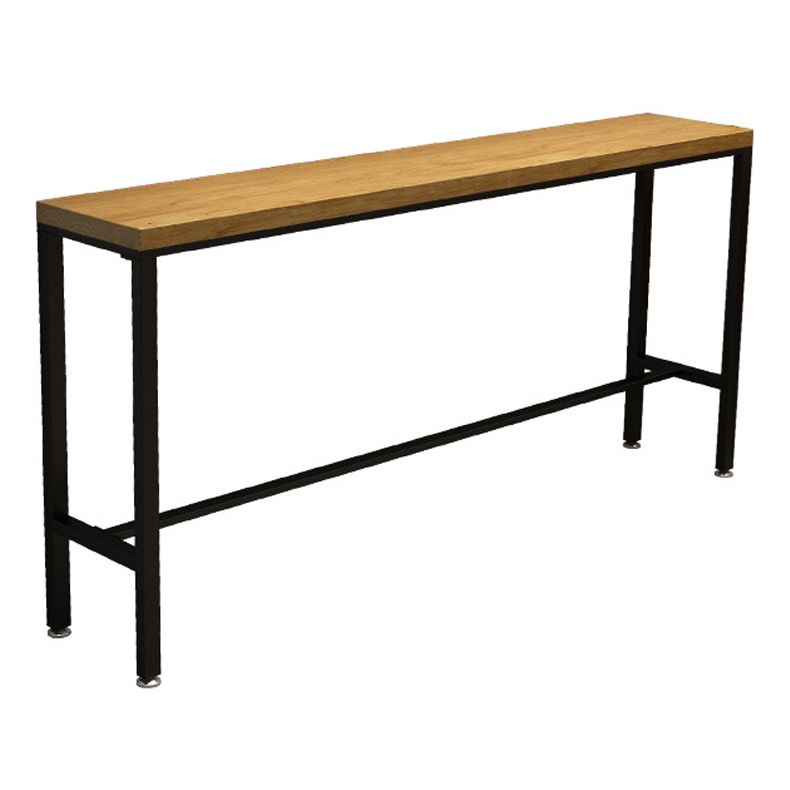 Pine Wood Bar Dining Table Industrial Bar Dining Table with Trestle Base in Black Clearhalo 'Bar Furniture' 'Bar Tables' 'bar_tables' 'furn' 'furn_bar_tables' 'Furniture' 'furniture_bar_tables' 'Kitchen & Dining Furniture' 1200x1200_d334e411-58ec-433c-b807-fdaba3321544