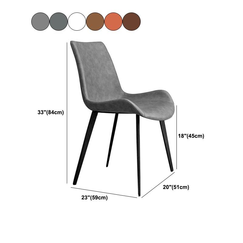 Industrial Leather Armless Dining Chair Wingback Side Chair for Kitchen Clearhalo 'Dining Chairs' 'Dining Tables & Seating' 'dining_chair' 'furn' 'furn_dining_chair' 'Furniture' 'Kitchen & Dining Furniture' 1200x1200_d337e74b-2281-4ed9-9055-0f79a235569f