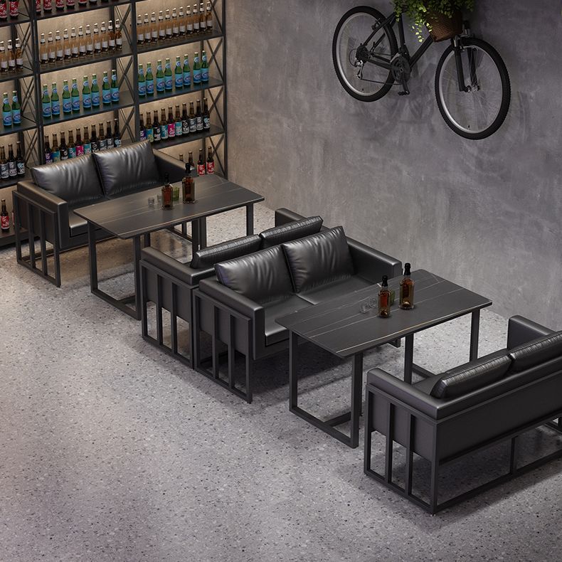 Industrial Sintered Stone Dinner Room Kitchen Table Black Table with Metal Base for Dinning Room Clearhalo ' dining_table' 'Dining Tables & Seating' 'Dining Tables' 'furn' 'furn_dining_table' 'Furniture' 'furniture_dining_table' 'Kitchen & Dining Furniture' 'kitchen&dining_furn' 'kitchen' 'kitchen_dining_table' 1200x1200_d33b1316-2217-43a9-af5a-00b6943348c2