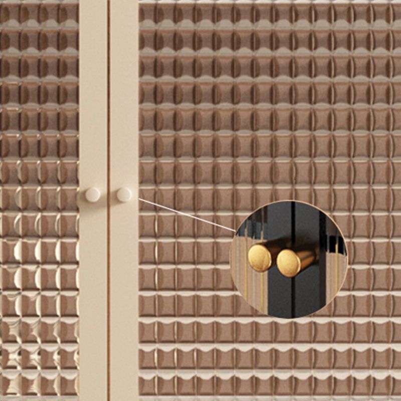 Puertas de vidrio de estilo moderno Mesa de buffet de metal con 2 puertas