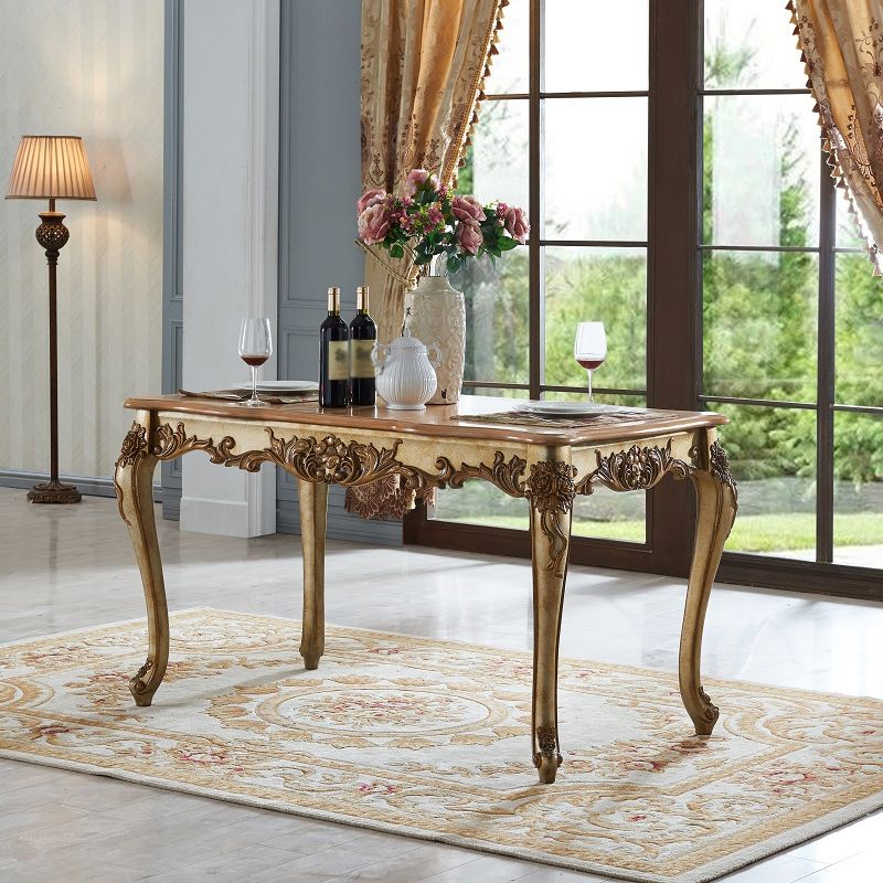Rectangle Wood Color Dining Table Solid Rubberwood Table Victorian with 4 Legs Clearhalo ' dining_table' 'Dining Tables & Seating' 'Dining Tables' 'furn' 'furn_dining_table' 'Furniture' 'furniture_dining_table' 'Kitchen & Dining Furniture' 'kitchen&dining_furn' 'kitchen' 'kitchen_dining_table' 1200x1200_d33cbfe0-1d0f-4a69-bc6c-50a0c6c964f6