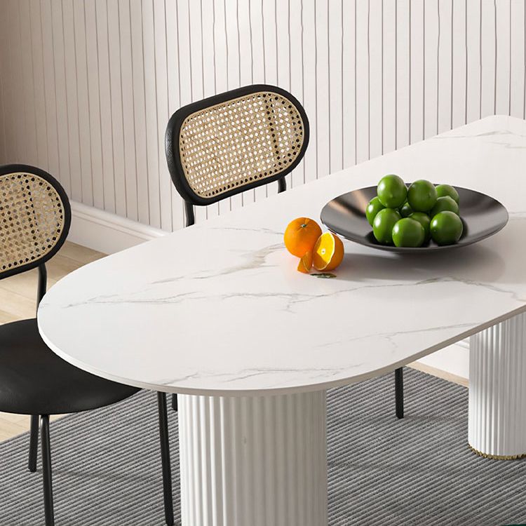 Metal Contemporary Free Form Dining Table Sintered Stone Table for Home Clearhalo ' dining_table' 'Dining Tables & Seating' 'Dining Tables' 'furn' 'furn_dining_table' 'Furniture' 'furniture_dining_table' 'Kitchen & Dining Furniture' 'kitchen&dining_furn' 'kitchen' 'kitchen_dining_table' 1200x1200_d33d3cce-cc50-4778-98a7-74a2fa267b50