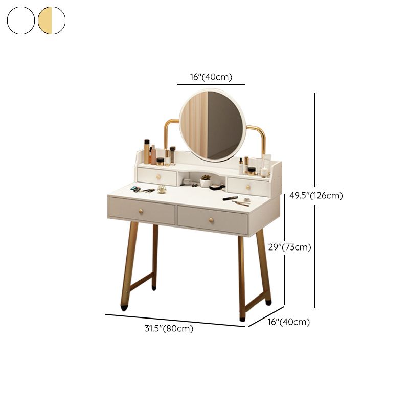Scandinavian Wooden Dressing Table Mirror Make-up Vanity with Drawers Clearhalo 'Bedroom Furniture' 'furn' 'furn_makeup_vanities' 'Furniture' 'Makeup Vanities' 'makeup_vanities' 1200x1200_d33d969c-1718-4ae3-83c3-80ab9ffe8edd