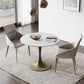 Glam Round Dining Set 1/2/3 Pcs Sintered Stone Dining Table with Armless Chairs Clearhalo 'Dining Room Sets' 'Dining Tables & Seating' 'dining_room_set' 'furn' 'furn_dining_room_set' 'Furniture' 'Kitchen & Dining Furniture' 1200x1200_d33e3552-fad2-47c3-ba77-5b1f031c275c