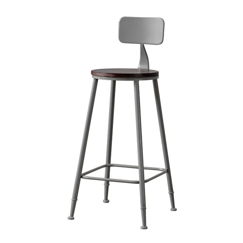 Modern Armless Backrest Counter Stool Iron Bar Stool with Pedal for Milk Tea Shop Clearhalo 'Bar Furniture' 'Bar Stools' 'bar_stools' 'furn' 'furn_bar_stools' 'Furniture' 'Kitchen & Dining Furniture' 1200x1200_d33f7091-fcdb-4ab0-ae01-73dc0f0592f5