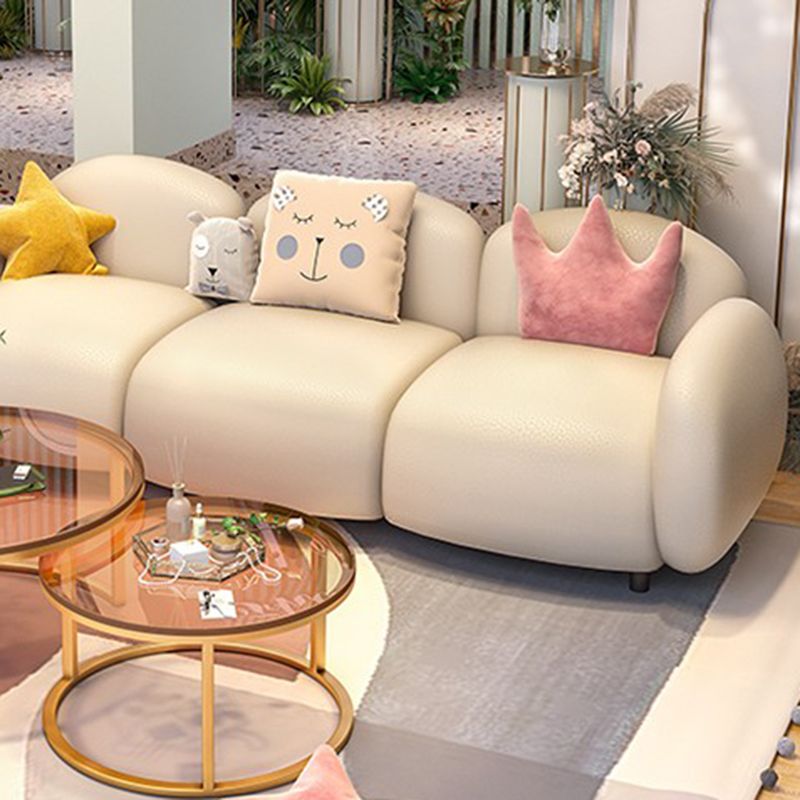 33,46 "W x 27,55" H divano a braccio quadrato in pelle finta