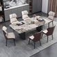 Contemporary Style Dining Set with Sintered Stone Dining Table and Cushion Chairs Clearhalo 'Dining Room Sets' 'Dining Tables & Seating' 'dining_room_set' 'furn' 'furn_dining_room_set' 'Furniture' 'furniture_dining_room_set' 'Kitchen & Dining Furniture' 'kitchen&dining_furn' 'kitchen' 1200x1200_d347e8b2-1c3d-4ff9-a9d9-3c7904e95eb9