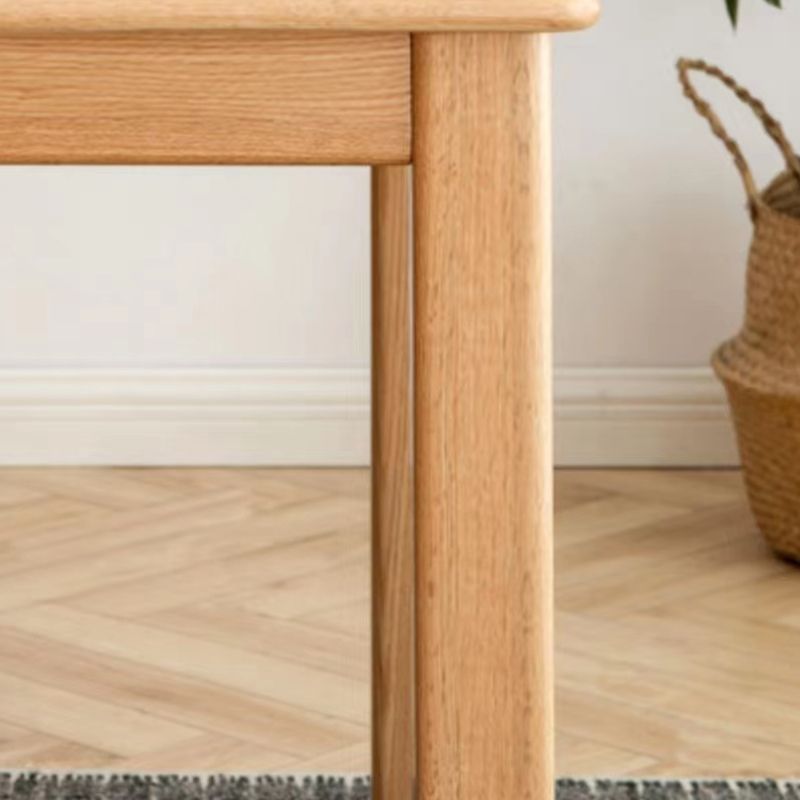 Moderne rechthoekige eiken natuurlijke tafelbladtafel met 4 massieve houten benen