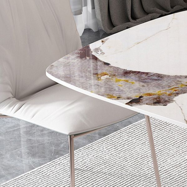 Glam Rectangle Dining Table Sintered Stone Table with Metal Base for Kitchen Clearhalo 'Dining Tables & Seating' 'Dining Tables' 'dining_table' 'furn' 'furn_dining_table' 'Furniture' 'Kitchen & Dining Furniture' 1200x1200_d348c290-0a2f-4bdf-ac71-4ffa1af56538