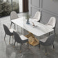 Glam Sintered Stone Dining Set 1/2/5/7 Pieces Dining Set for Dining Areas Clearhalo 'Dining Room Sets' 'Dining Tables & Seating' 'dining_room_set' 'furn' 'furn_dining_room_set' 'Furniture' 'furniture_dining_room_set' 'Kitchen & Dining Furniture' 1200x1200_d349d017-ea98-4600-82e2-b95e42f2c040