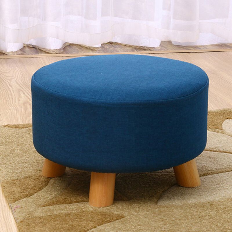 Contemporary Round Ottoman Footrest Plain Cotton Fade Resistant Sherpa Pouf Clearhalo 'furn' 'furn_ottomans_poufs' 'Furniture' 'Living Room Furniture' 'Ottomans & Poufs' 'ottomans_poufs' 1200x1200_d34ca0a4-3e3e-438f-9d89-bcca54b16922