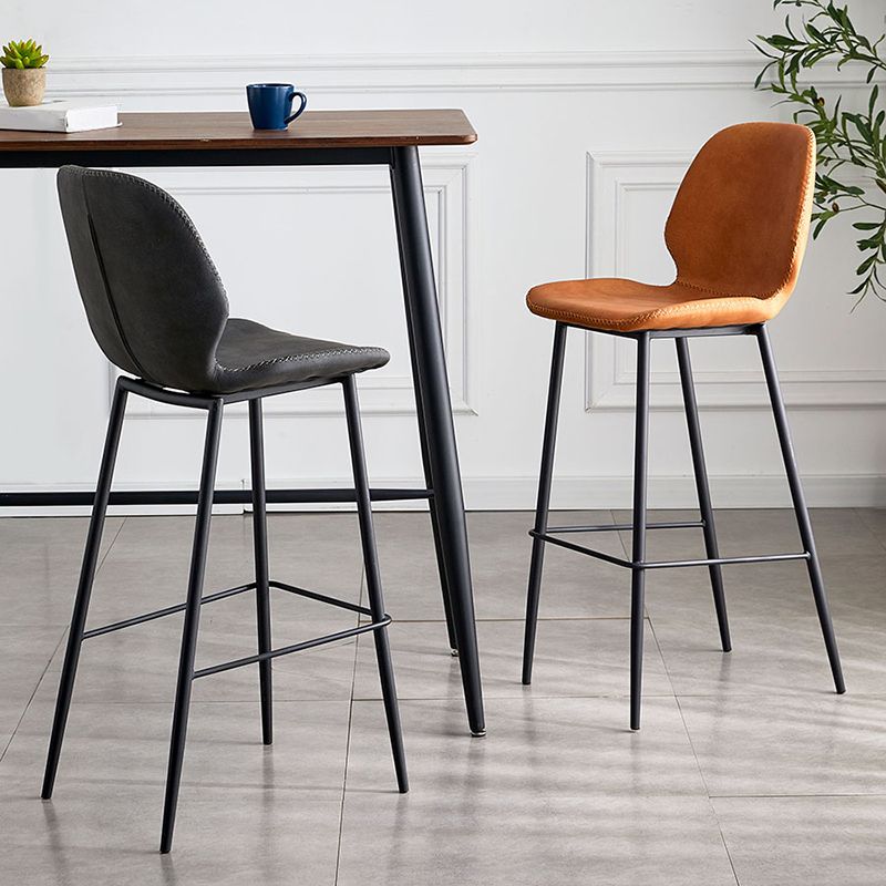 Modern Style Iron Bar Stool with Footrest Low Back Simple Bar Stool Clearhalo 'Bar Furniture' 'Bar Stools' 'bar_stools' 'furn' 'furn_bar_stools' 'furniture_bar_stools' 'Kitchen & Dining Furniture' 'kitchen&dining_furn' 'kitchen' 'kitchen_furn' Furniture' 1200x1200_d34d1df1-57ff-4205-a4f9-9348b5b30860