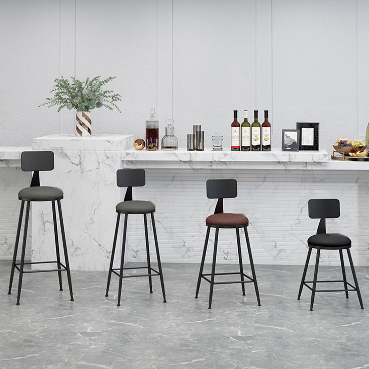 Industrial Coffee Shop Footrest Stool Matte Finish Iron Bar Stool Clearhalo 'Bar Furniture' 'Bar Stools' 'bar_stools' 'furn' 'furn_bar_stools' 'Furniture' 'furniture_bar_stools' 'Kitchen & Dining Furniture' 1200x1200_d34dc4b1-9536-4195-bcd7-e9de5663f4b8