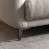 3 Seater 35.4"H Microsuede Solid Color Square Arm Sofa for Living Room