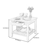 Square Wooden 4 Legs Side Table 1-Drawer End Table with Shelf Clearhalo 'Coffee & Accent Tables' 'End & Side Tables' 'end_side_tables' 'furn' 'furn_end_side_tables' 'Furniture' 'Living Room Furniture' 1200x1200_d34e92bf-3303-4bcf-8cf3-708628b468ed