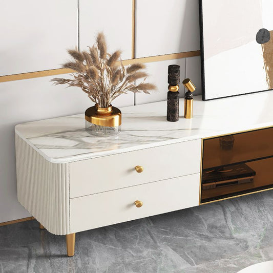 Glam TV Stand Console Console multimediale di archiviazione chiusa con 4 cassetti