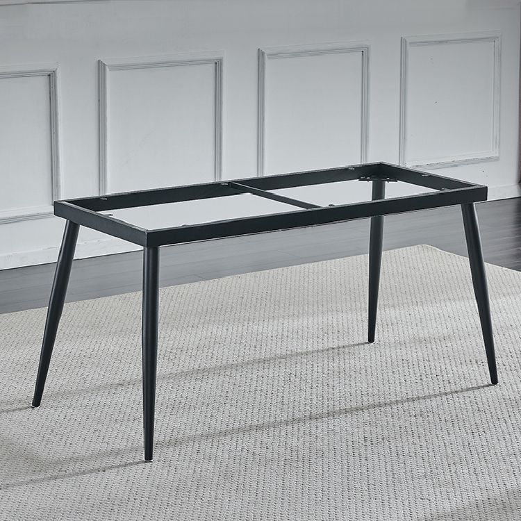 Industrial Style Rectangle Dining Table Stone Dinner Table with Metal 4 Legs Clearhalo ' dining_table' 'Dining Tables & Seating' 'Dining Tables' 'furn' 'furn_dining_table' 'Furniture' 'furniture_dining_table' 'Kitchen & Dining Furniture' 'kitchen&dining_furn' 'kitchen' 'kitchen_dining_table' 1200x1200_d34fa757-67a5-4888-a1ce-c074d250a6bf