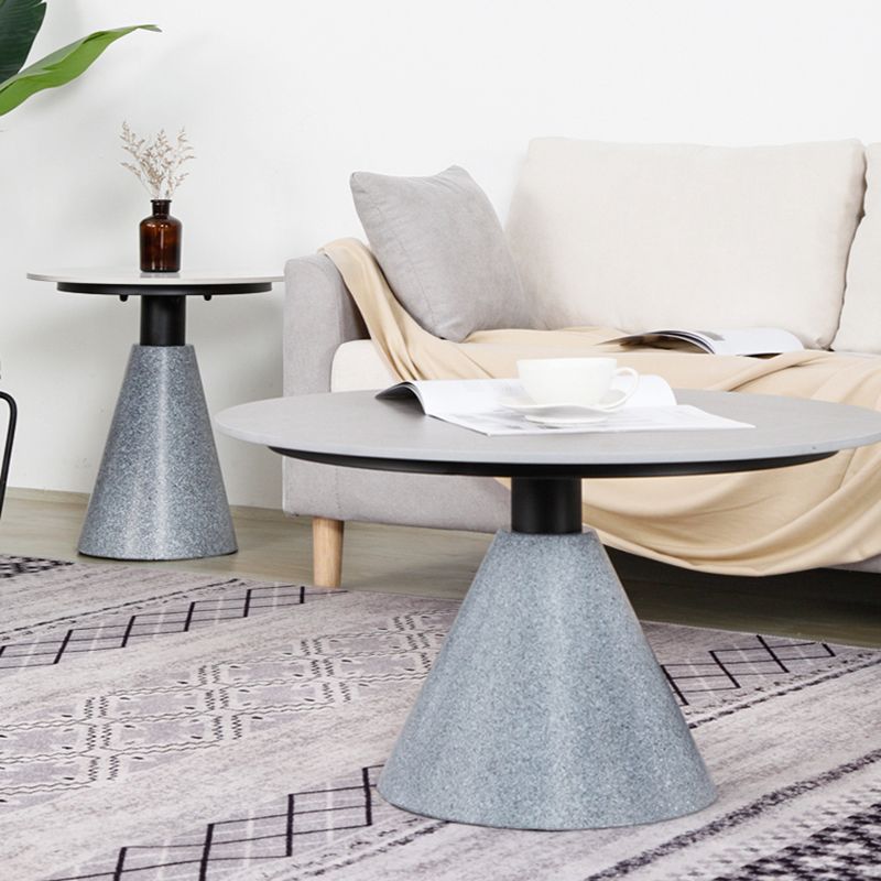 1 Slate Pedestal Coffee Table Round Modern Minimalist Coffee Table