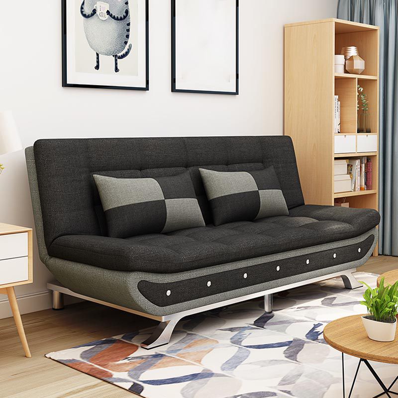 74.80" W √ó 35.43" D √ó 35.43" H Biscuit Back Linen Armless Sofa with Foldable Clearhalo 'furn' 'furn_sofas' 'Furniture' 'furniture_sofas' 'kitchen' 'kitchen_sofas' 'Living Room Furniture' 'Sofa' 'sofas' 1200x1200_d34fdf6a-5328-49f8-9815-d09d0a4b0bc4