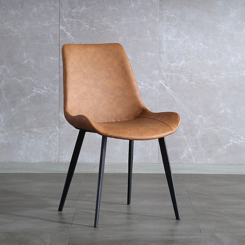 Industrial Style Faux Leather Side Chairs Arm Solid Back Dining Side Chair Clearhalo 'Dining Chairs' 'Dining Tables & Seating' 'dining_chair' 'furn' 'furn_dining_chair' 'Furniture' 'Kitchen & Dining Furniture' 1200x1200_d34fefbc-13f2-457f-a76d-faecc9e87b09