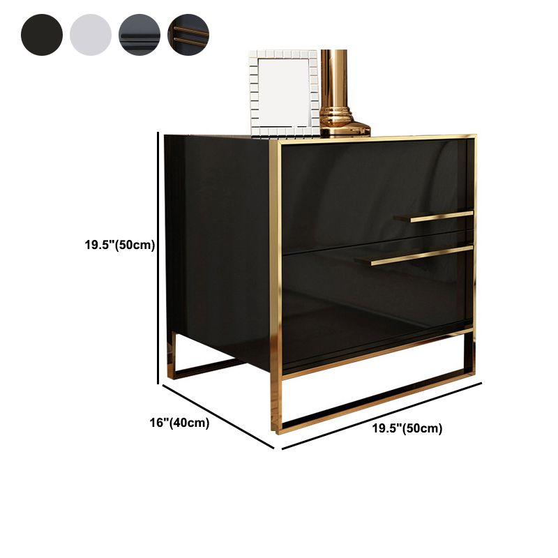 Moderner Metallrahmen Massivholz Top weiß/schwarz/grau Nachttisch