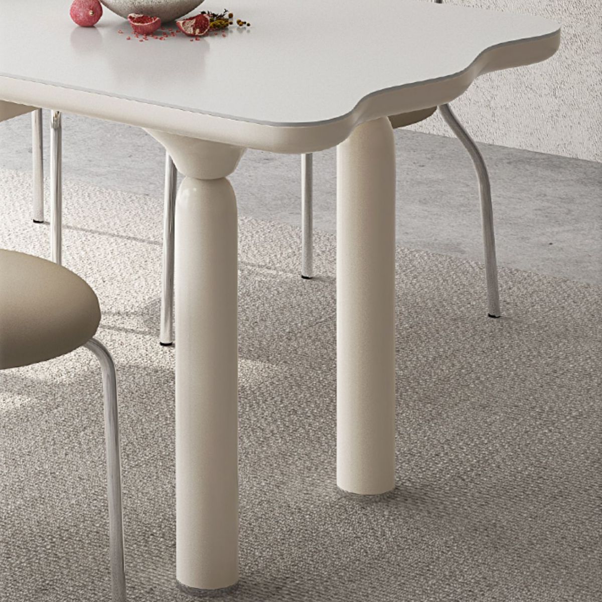 White Rectangle Dining Table Stone and Solid Wood Dining Table with 4 Legs Clearhalo 'Dining Tables & Seating' 'Dining Tables' 'dining_table' 'furn' 'furn_dining_table' 'Furniture' 'Kitchen & Dining Furniture' 1200x1200_d351261c-d180-48c1-bf86-8ba22351f66f