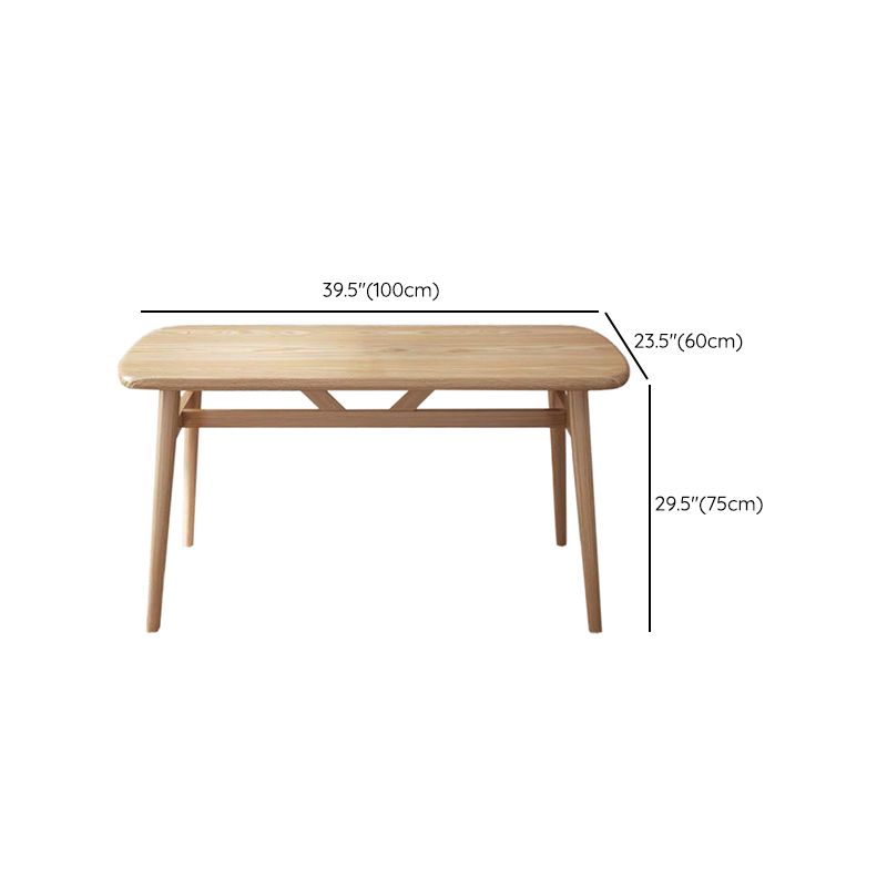 Contemporary Rectangular Wooden Dining Table with Trestle for 2-4 People Clearhalo 'Dining Tables & Seating' 'Dining Tables' 'dining_table' 'furn' 'furn_dining_table' 'Furniture' 'Kitchen & Dining Furniture' 1200x1200_d354870c-392a-46ea-ab5b-b748faebff58