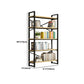 Contemporary Metal and Wooden Shelf Bookcase Open Book Shelf for Study Room