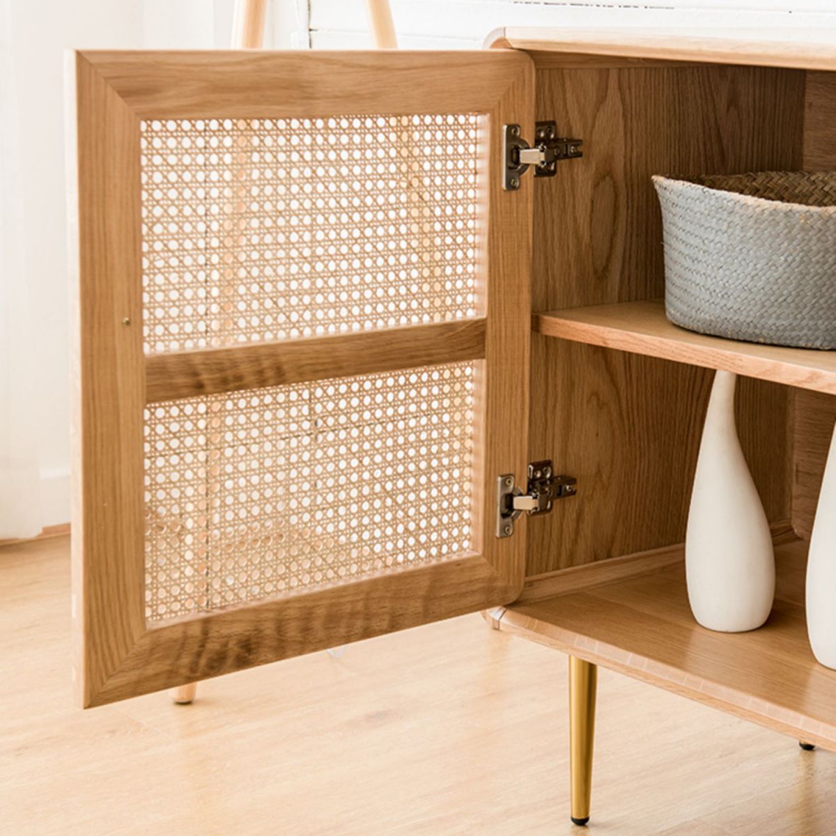 Nordic Simplicity Cupboard Pine Frame Kitchen Sideboard for Dining Room Clearhalo 'buffet_sideboard' 'Buffets & Sideboards' 'furn' 'furn_buffet_sideboard' 'Furniture' 'Kitchen & Dining Furniture' 1200x1200_d355c41d-7642-4fac-a183-36ee76ecd64b