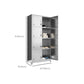Stainless Steel Modern Storage Cabinet Chrome Metal Cabinet with Hinged Doors