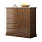 39.4" Tall Solid Wood Chest 6 - Drawer and 1 - Door Accent Cabinet Clearhalo 'Cabinets & Chests' 'cabinets_chests' 'furn' 'furn_cabinets_chests' 'Furniture' 'Living Room Furniture' 1200x1200_d356cddc-127a-4cba-81e9-cdb2227f7851