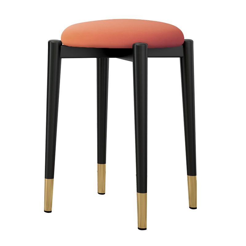 Luxury Ottoman Velvet Tear Resistant Metal Legs Solid Color Round Ottoman Clearhalo 'furn' 'furn_ottomans_poufs' 'Furniture' 'Living Room Furniture' 'Ottomans & Poufs' 'ottomans_poufs' 1200x1200_d3571bf4-9211-4e42-bec2-a54b98a734c0