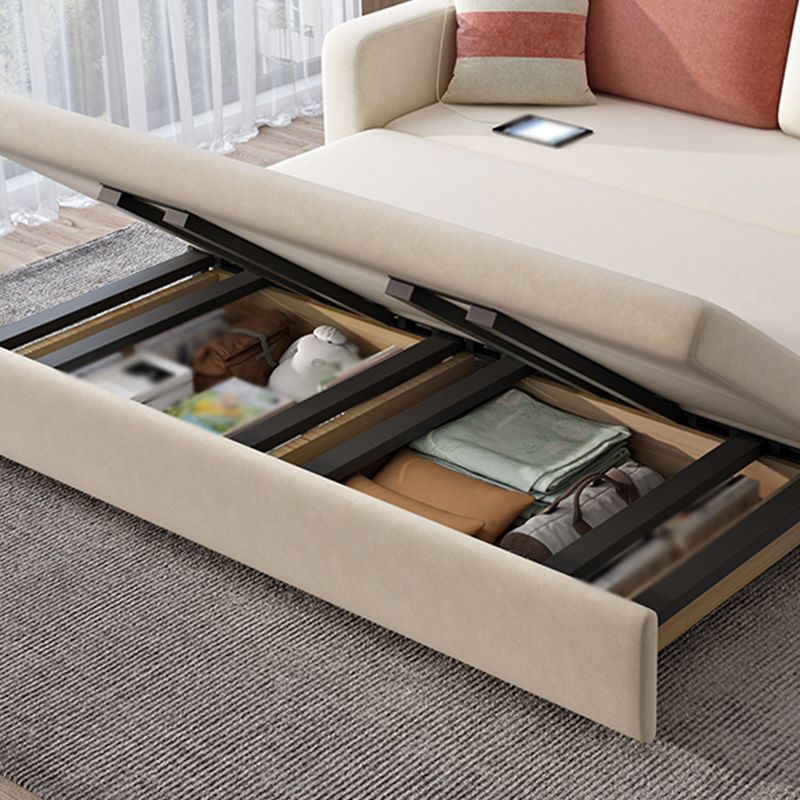 Convertible Sofa Bed with Storage Velvet Sloped Arm Futon Sofa Bed Clearhalo 'furn' 'furn_sofas' 'Furniture' 'furniture_sofas' 'kitchen' 'kitchen_sofas' 'Living Room Furniture' 'Sofa' 'sofas' 1200x1200_d3579607-360f-4cf5-b2c5-72627dc77dd4