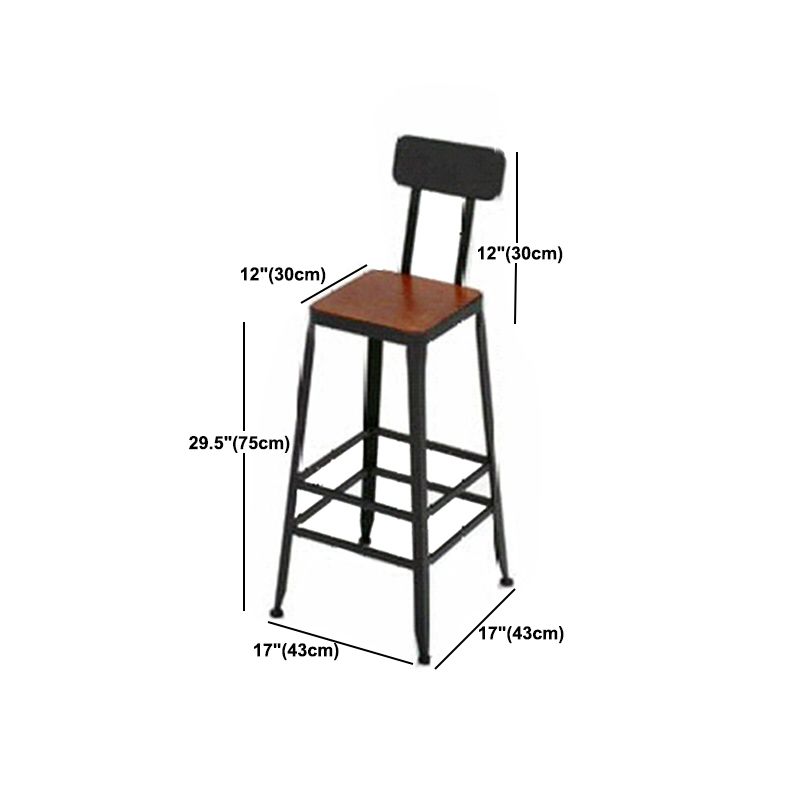 Industrial Metal Stool Wood Rectangle Seat Counter Stool in Matte Finish Clearhalo 'Bar Furniture' 'Bar Stools' 'bar_stools' 'furn' 'furn_bar_stools' 'Furniture' 'Kitchen & Dining Furniture' 1200x1200_d3582434-30af-4409-a2e9-981d3f782b39