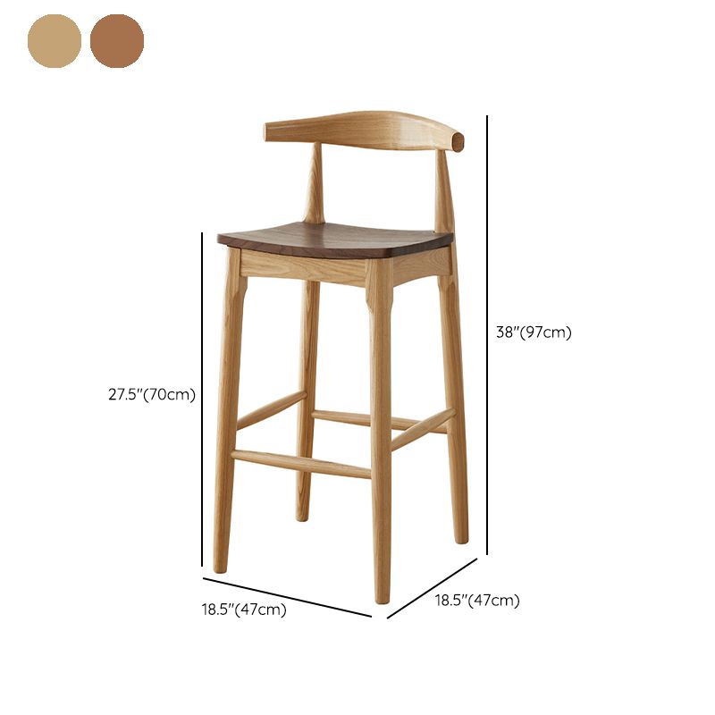 Modern Armless Backrest Counter Stool Wood Cafe Bar Stool with Wooden Seat Clearhalo 'Bar Furniture' 'Bar Stools' 'bar_stools' 'furn' 'furn_bar_stools' 'Furniture' 'Kitchen & Dining Furniture' 1200x1200_d35905aa-dea3-4b27-884c-005acaf36e0f