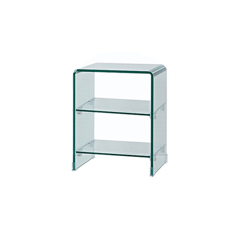 Moderno tavolo da tavolo da tavolo laterale in vetro quadrato in vetro per soggiorno