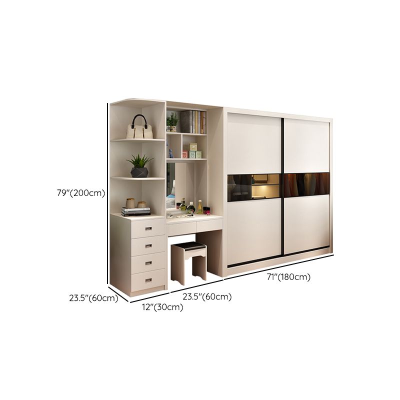 Contemporary Home Engineered Wood Wardrobe Freestanding Wardrobe Closet Clearhalo 'Armoires & Wardrobes' 'armoires_wardrobes' 'Bedroom Furniture' 'furn' 'furn_armoires_wardrobes' 'Furniture' 1200x1200_d359b4db-c380-41a8-9a38-c0eca7602e2e