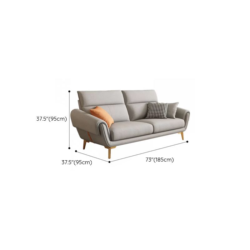 Mid Century Sofa and Chaise in Gray Flared Arm Sewn Pillow Back Sofa Clearhalo 'furn' 'furn_sectionals' 'Furniture' 'Living Room Furniture' 'Sectionals' 1200x1200_d35bd981-6e27-4514-b4c6-557218b41cc6