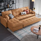Square Arm Tan Removable Cushions Storage Manual L-Shape Sectional Sofa Bed Clearhalo 'furn' 'furn_sectionals' 'Furniture' 'furniture_sectionals' 'Living Room Furniture' 'Sectionals' 1200x1200_d35bfbc6-6858-403b-adab-355c0084dba0