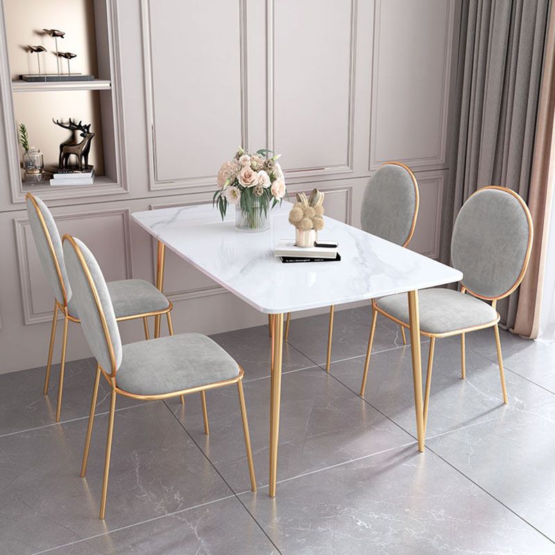 Gold Iron 4 Legs Dining Table Stone Center Top Traditional Luxury Dining Table Clearhalo 'Dining Tables & Seating' 'Dining Tables' 'dining_table' 'furn' 'furn_dining_table' 'Furniture' 'furniture_dining_table' 'Kitchen & Dining Furniture' 'kitchen' 'kitchen_dining_table' 1200x1200_d35f7b19-b1f6-4546-8ccf-f35cb785f3aa